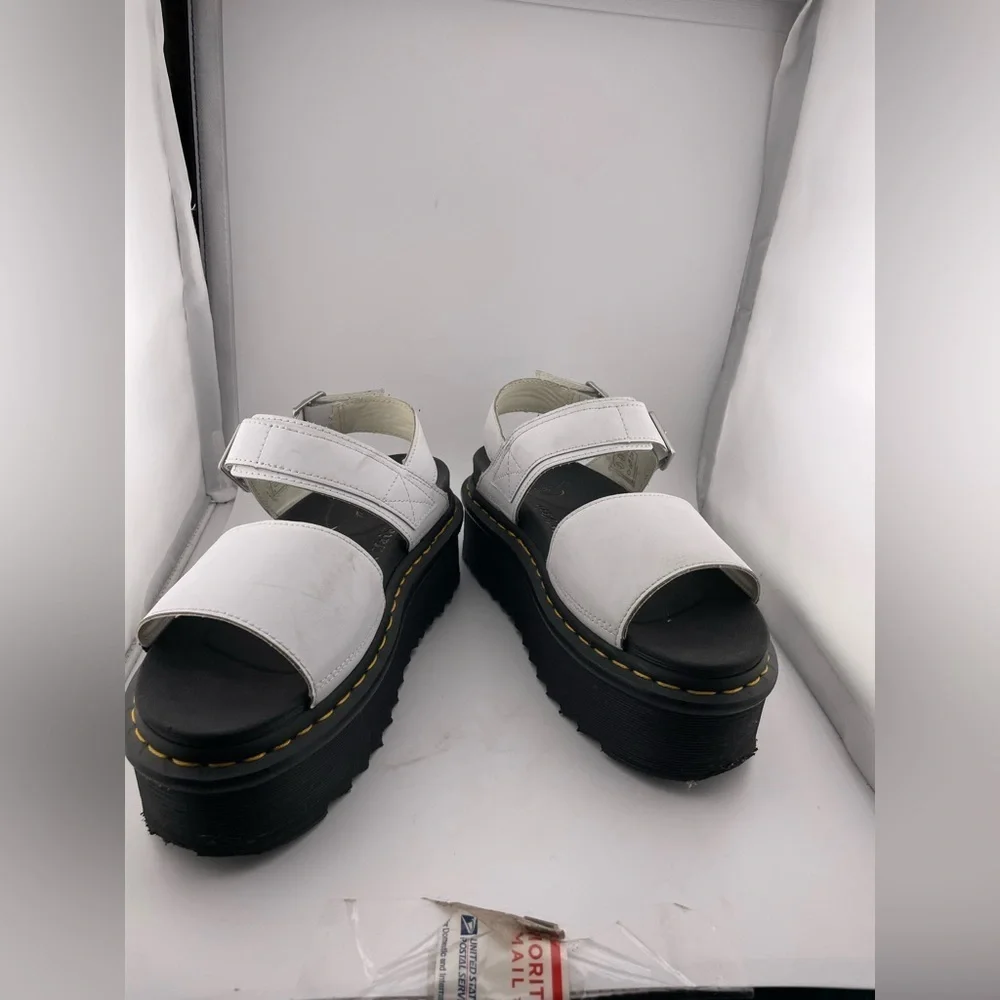 Dr.Martens Womens Sandal Platform White Leather Size Eu-39 Uk-6 Usa-8​​​​​​ - Picture 3 of 12